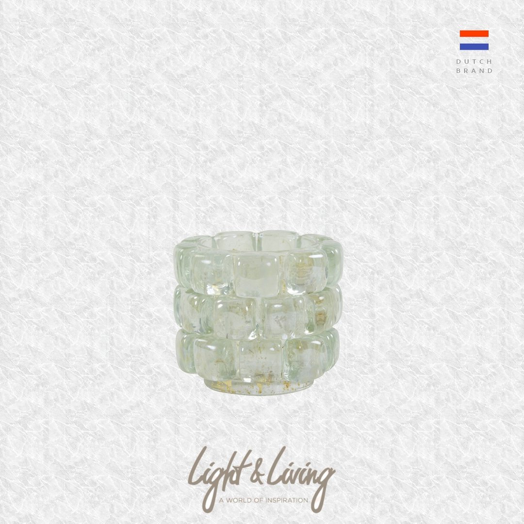荷兰 Light & Living, Tealight 蜡烛台装饰品 MOSAIC 玻璃浅绿色 - 蜡烛/烛台 - 玻璃 绿色