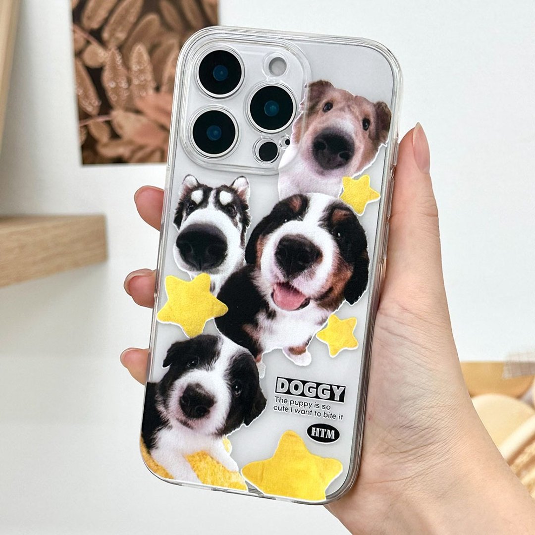 iPhone 16/15/14/13/12/11/XS/XR/7/8/SE2/SE3 DOGGY 透明手机壳 - 手机壳/手机套 - 塑料 多色