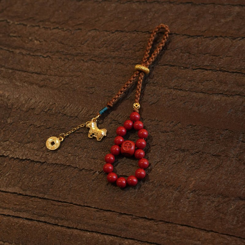 福禄马上到 朱砂手作挂饰 匠心轻奢设计 日常出行搭配 - 钥匙链/钥匙包 - 其他材质 红色