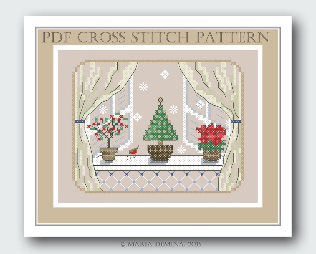 December Window PDF cross stitch pattern - 手工艺教程/工具书 - 其他材质 