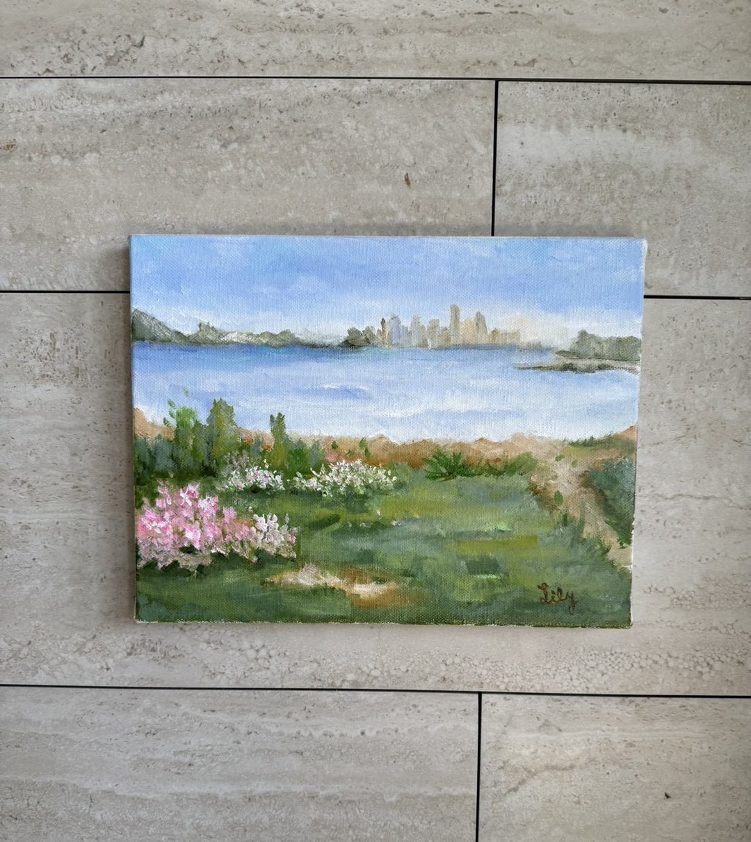 湖畔微光 - 风景油画 手绘原作 小品画 - 海报/装饰画/版画 - 亚麻 
