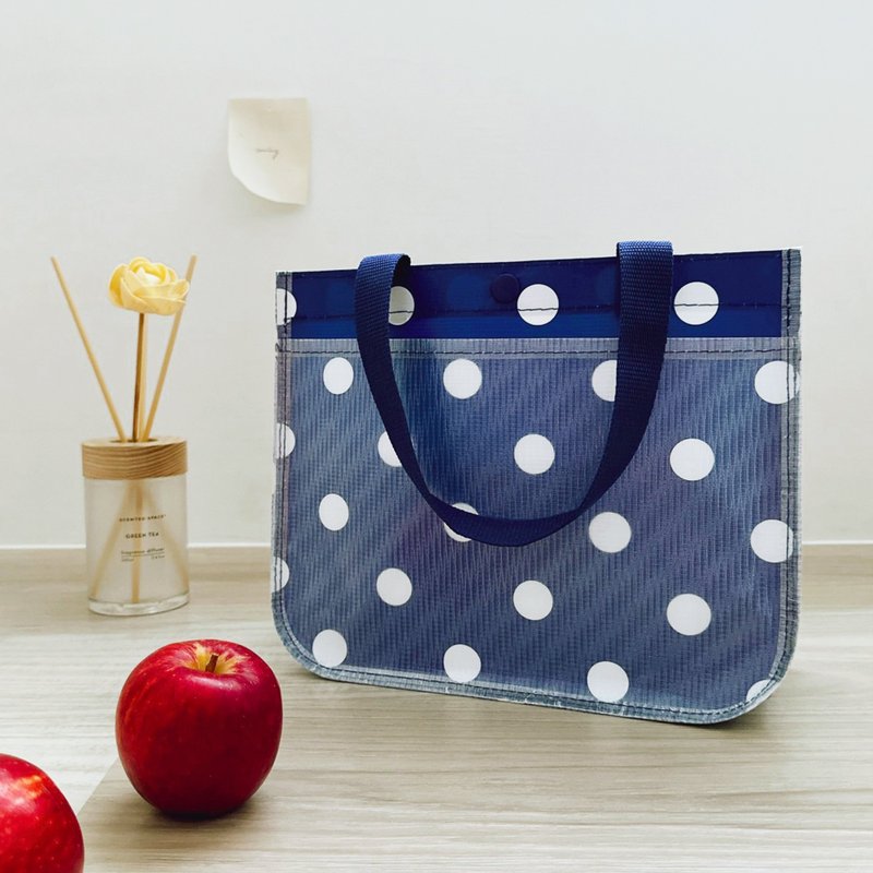 Sunny Bag-小圆角防水购物袋-蓝底白点 - 手提包/手提袋 - 其他材质 蓝色