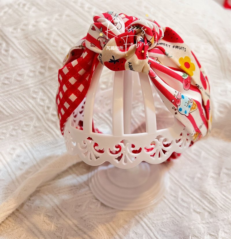 田心发带/亲子发带/编织发带/交叉发带 - 婴儿帽/发带 - 棉．麻 红色