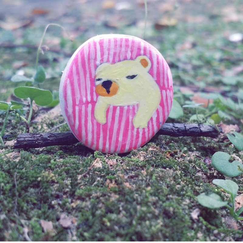 沉睡的熊/别针 - 胸针 - 粘土 