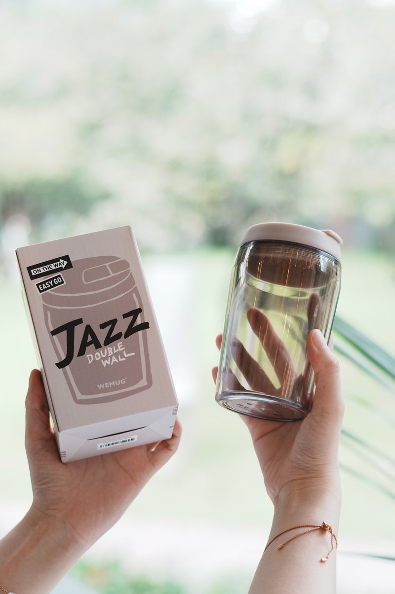Coffee Jazz 350ml 双层咖啡随行杯 吸管杯环保杯 隔热安全 - 咖啡杯/马克杯 - 塑料 多色