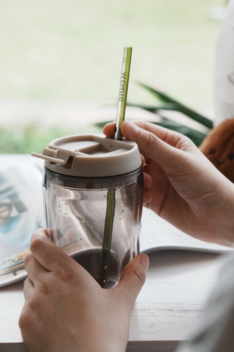 圣诞礼物 Coffee Jazz 350ml 双层咖啡随行杯 吸管杯环保杯保温 - 咖啡杯/马克杯 - 塑料 多色