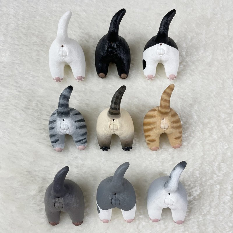 猫咪屁股  - 安全别针/磁铁/发圈/吊饰/识别证夹/项链 - 徽章/别针 - 其他材质 