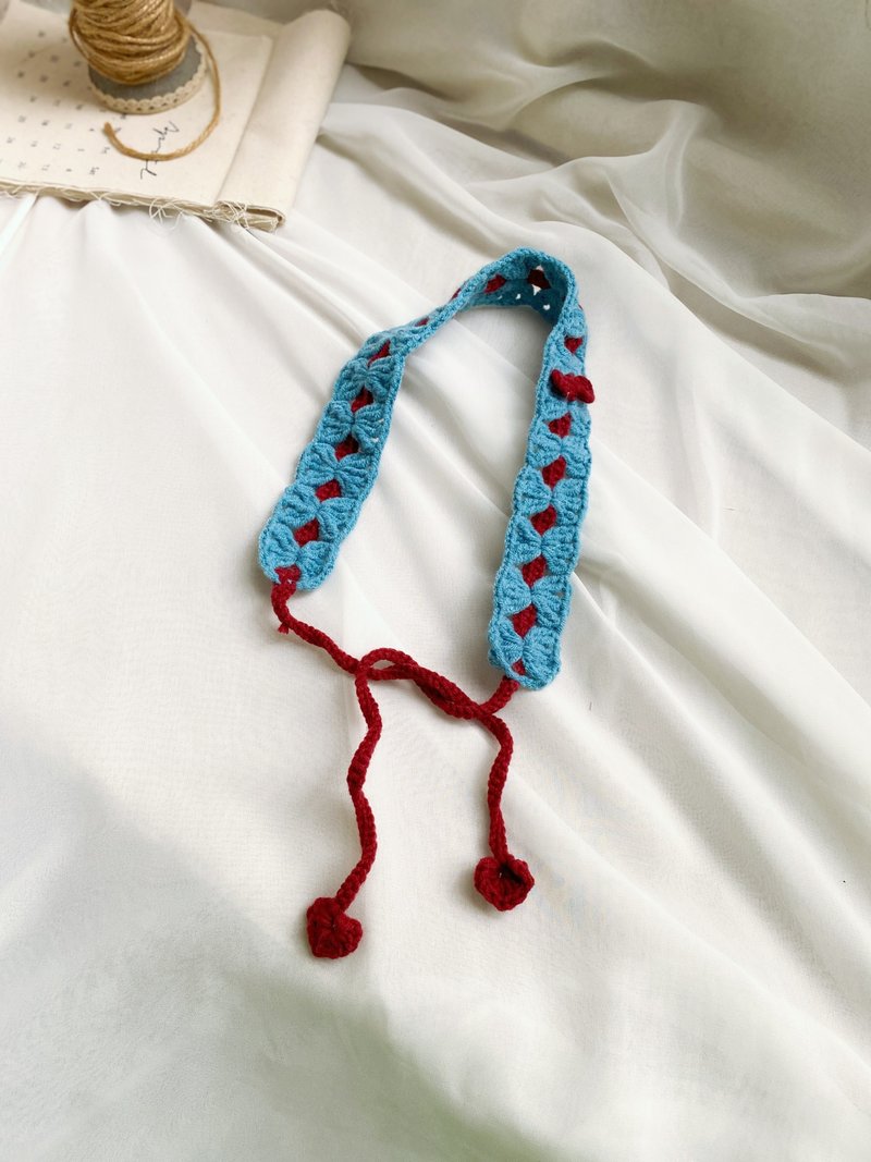 【好日手作】 春日烂漫韩式白雪公主配色花纹手工编织发带 - 发带/发箍 - 棉．麻 多色