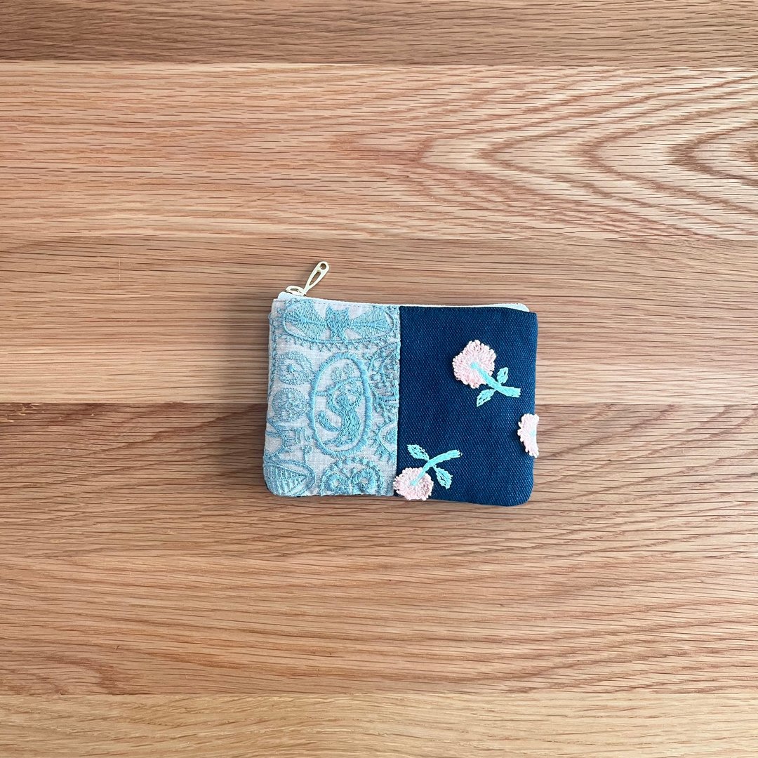 mina perhonen skip jungle relief 刺绣迷你收纳包 - 零钱包 - 棉 多色