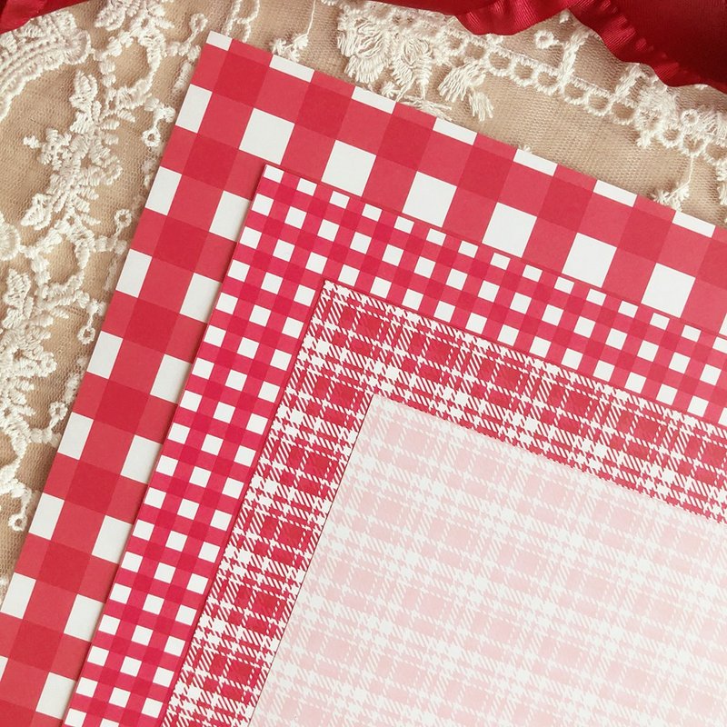 【赠品限定】双面格纹 × 苏格兰格纹 - 纸盒/包装盒 - 纸 红色