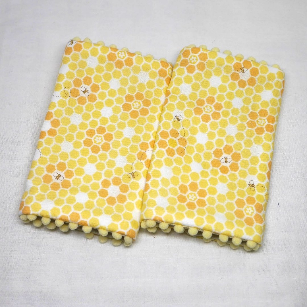 Japanese Handmade 8-layer-gauze droop sucking pads - 围嘴/口水巾 - 棉 黄色