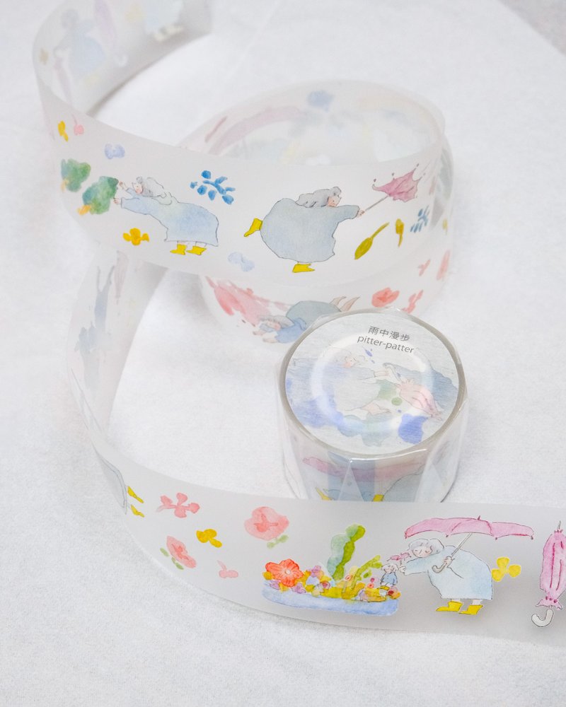 雨中漫步 - PET 纸胶带 | 3.5cm x 10m - 贴纸 - 纸 