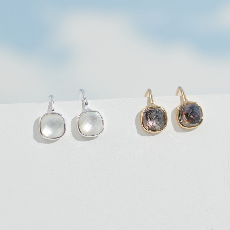 Oceano 幻彩方形耳环 海洋系列/鲍鱼贝/珍珠母贝 - 耳环/耳夹 - 贝壳 金色