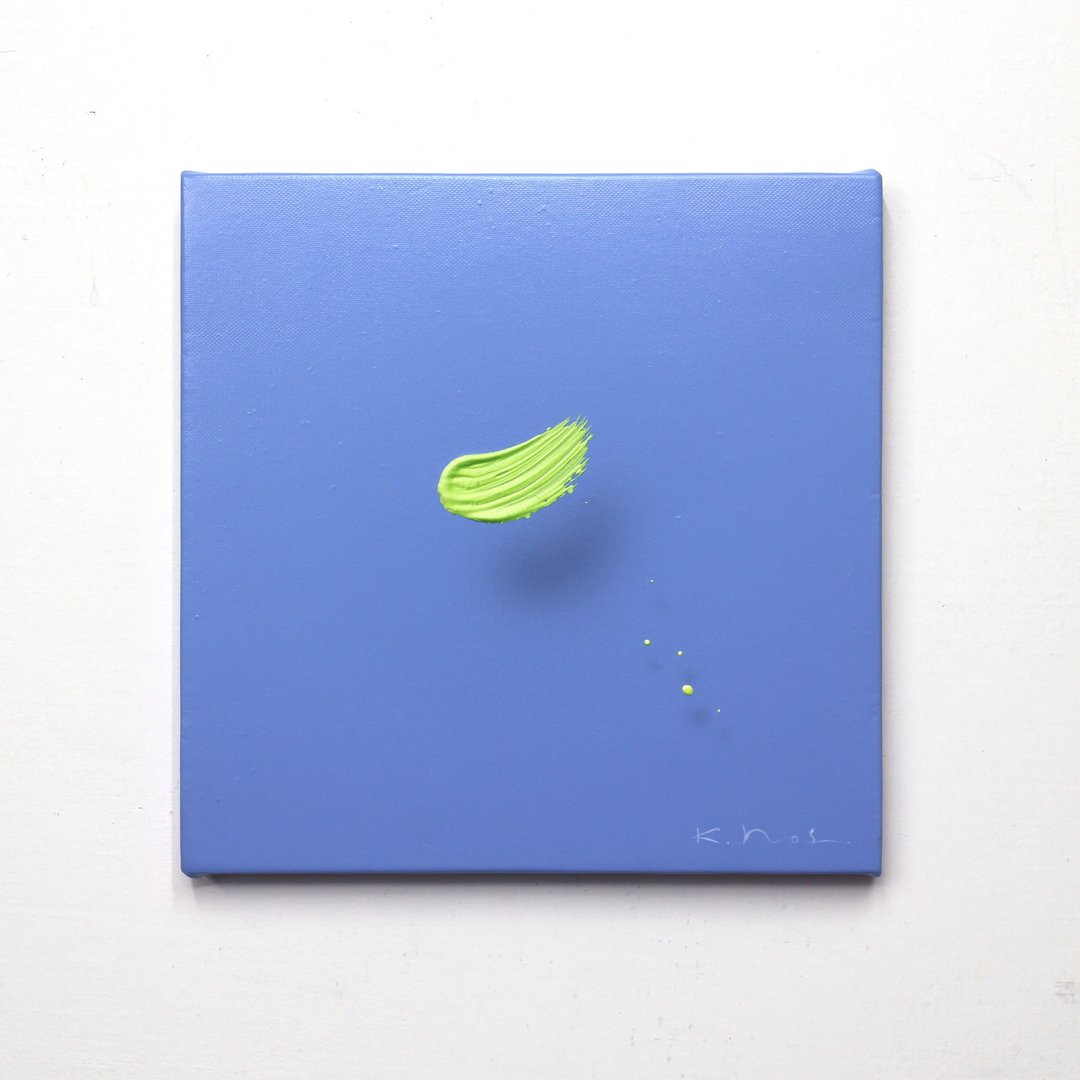 Original Abstract Painting, -Layer 21375- by Kenj Hoshi,  25.4 x 25.4 cm - 海报/装饰画/版画 - 其他材质 蓝色