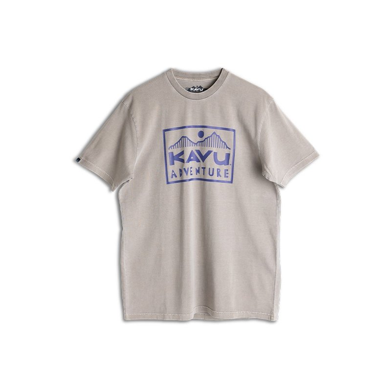 【KAVU】Set Off 厚磅水洗短袖休闲T恤 胚米灰 #8104 - 男装上衣/T 恤 - 棉．麻 卡其色