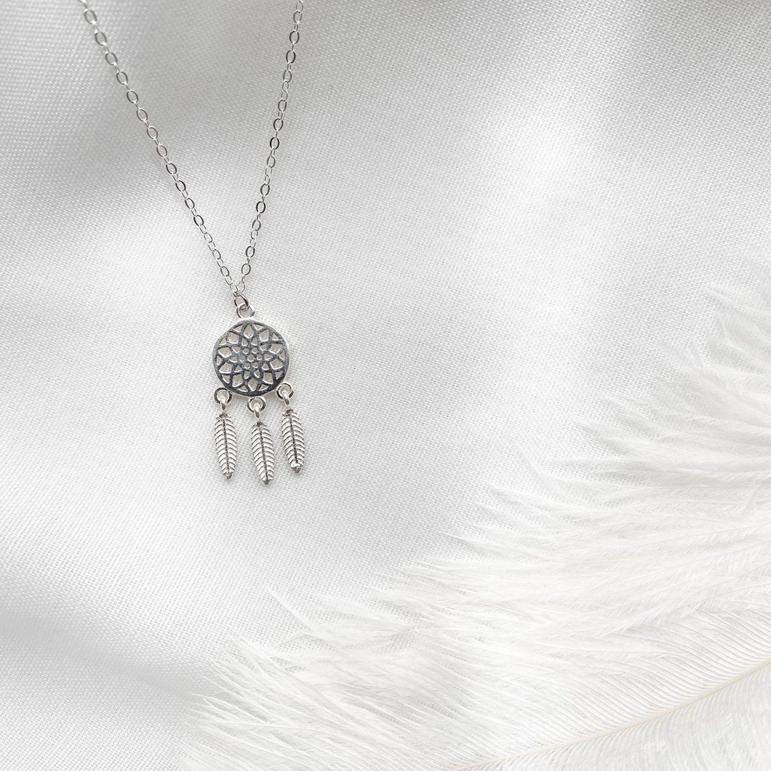 Dreamcatcher | 捕梦网 | 纯银项链 - 锁骨链 - 纯银 银色
