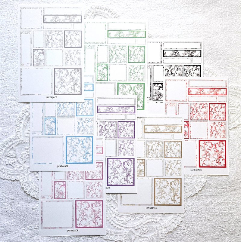 复古方形标签贴纸 - 贴纸 - 纸 