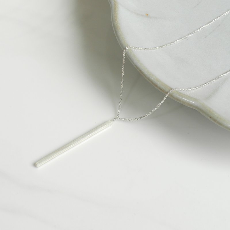 长条几何纯银项链(L)／L series 24” - 项链 - 其他金属 银色