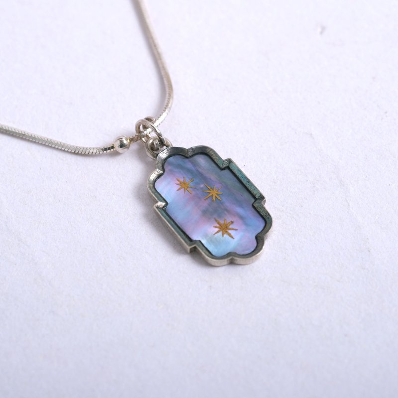 贝壳 莳绘 星空 项链 #17 - 项链 - 银 白色