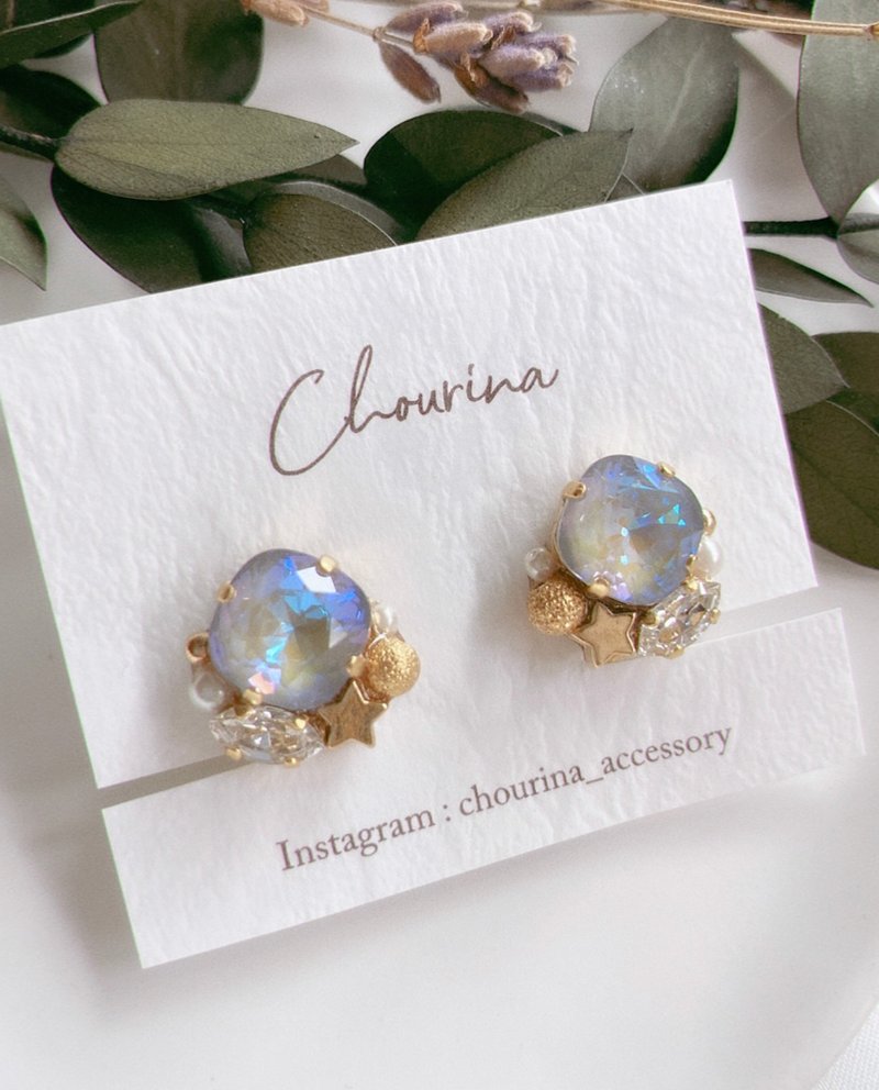 Dawn bijou Clip-On, earrings gray - 耳环/耳夹 - 玻璃 灰色