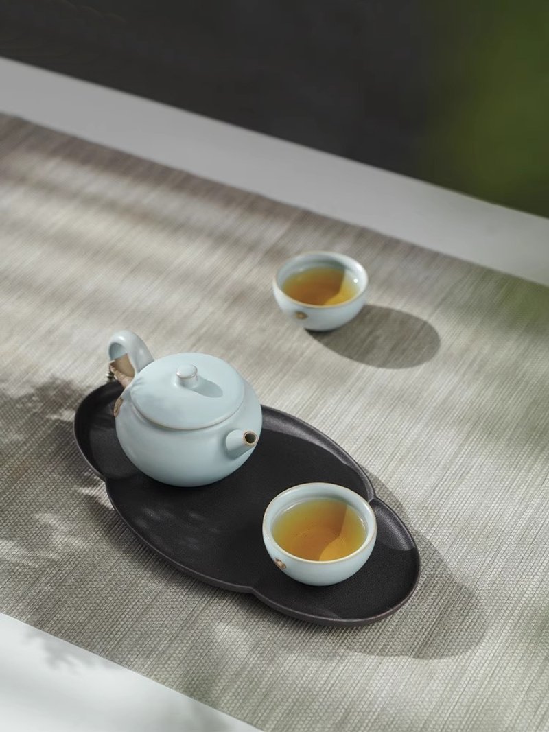 万仟堂功夫茶具套装女士精致茶具一人泡茶具套装家用轻奢高档云起 - 茶具/茶杯 - 陶 白色