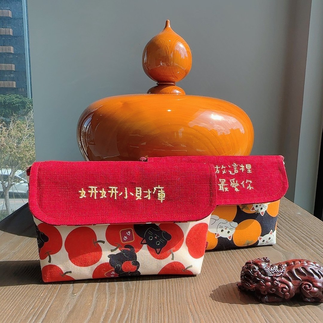 【快速出货】十二福神(红)拜年红包包 - 红包/春联 - 棉 红色