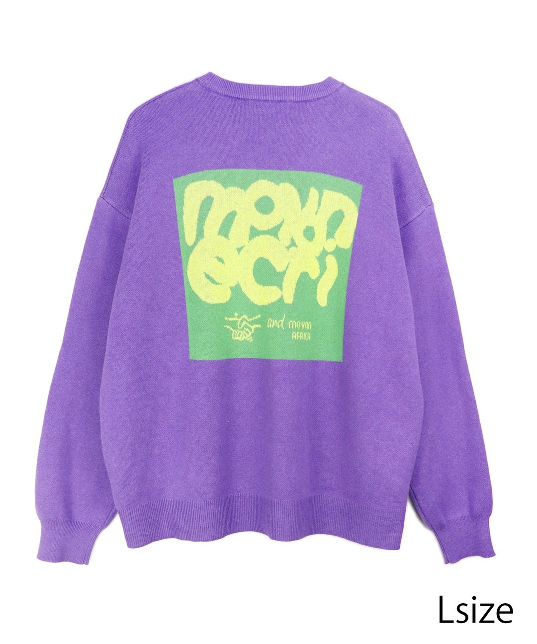 STICKER LOGO KNIT PULLOVER - 女装针织衫/毛衣 - 棉 紫色