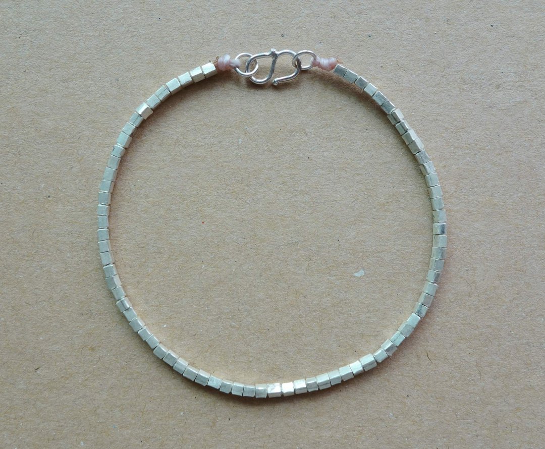 ~米+熊~ 方方正正 /银管手链 / 925纯银手链 / 925 silver bracelet - 手链/手环 - 其他金属 银色