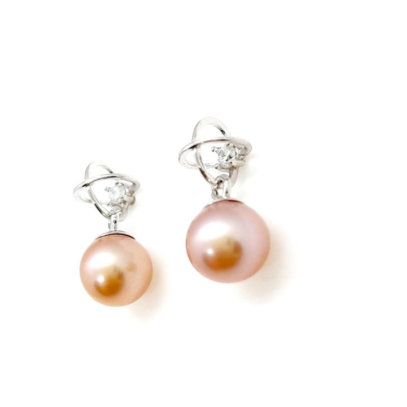 星球淡水珍珠纯银耳环-2 - 耳环/耳夹 - 珍珠 