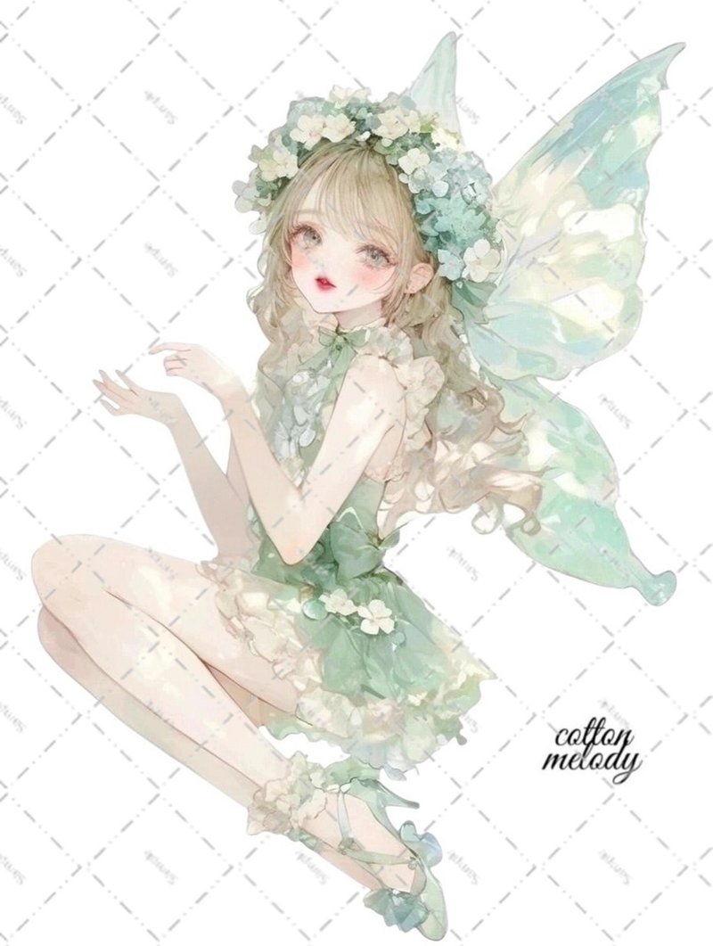 original sticker no.5526 人物贴纸 原创贴纸 人像贴纸 女孩贴纸 原创人物贴纸 - 贴纸 - 纸 