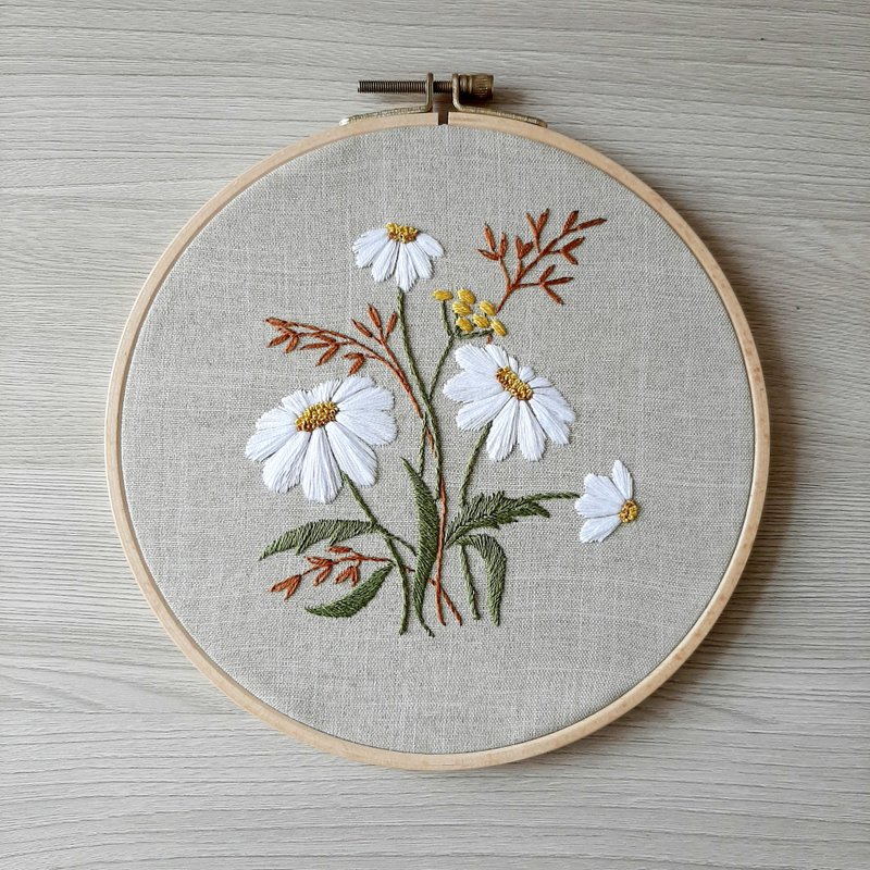 刺绣 花卉 雏菊花手工刺绣 DIY，花卉图案 pdf - 其他数码设计 - 其他材质 