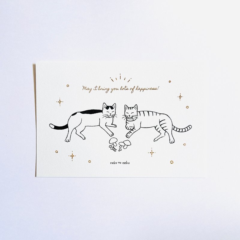 neko to neko～带来幸福～明信片 - 卡片/明信片 - 纸 白色