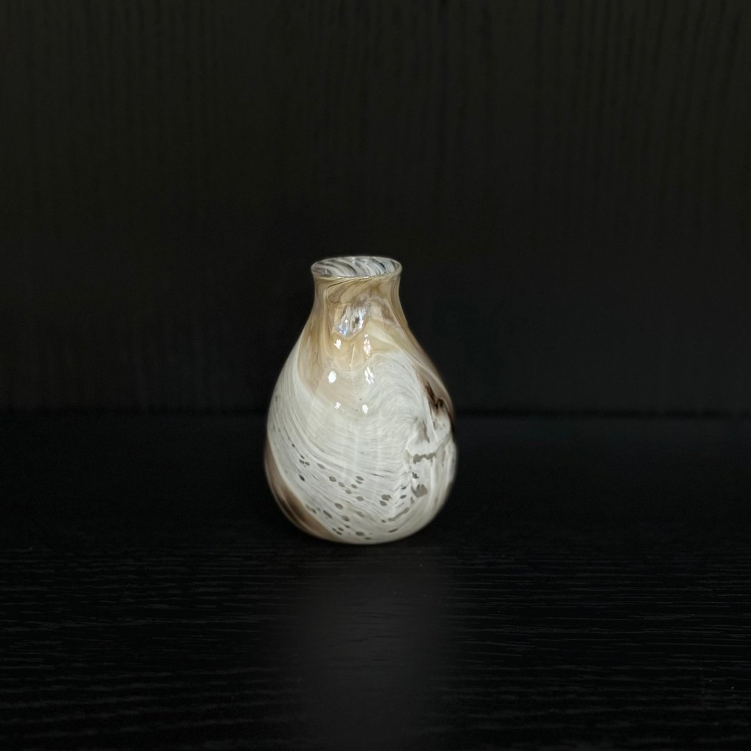 沙纹奶油玻璃花瓶 - 摆饰 - 玻璃 