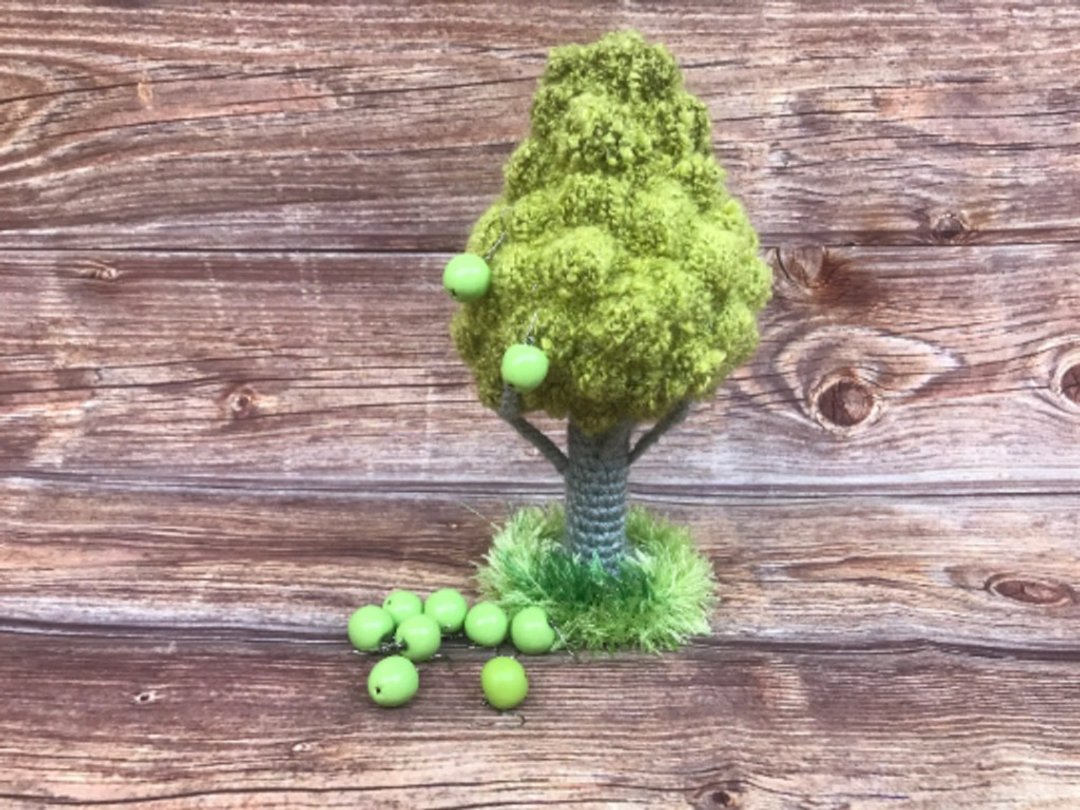 Crochet tree, knitted trees, small forest, Montessori, child development - 玩具/玩偶 - 其他材质 绿色
