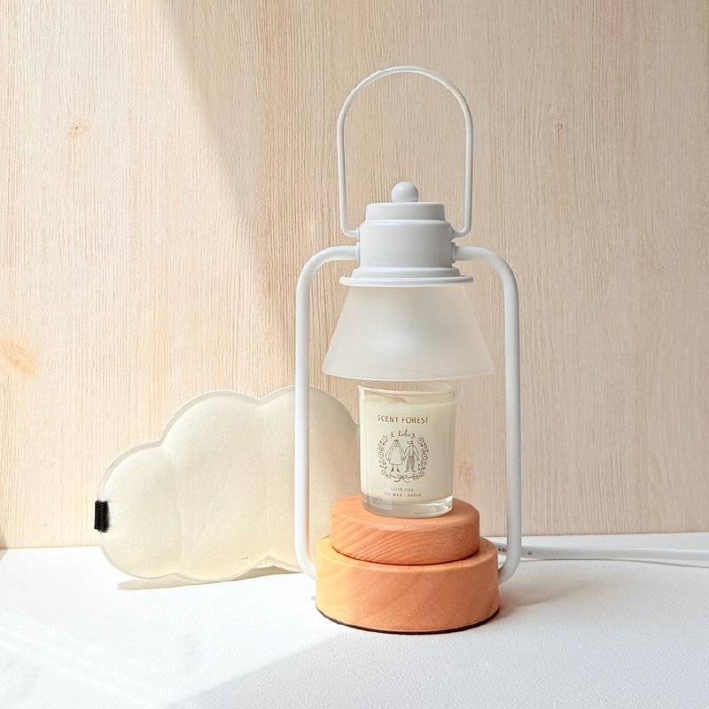 【2025全新色】原木底座 定时调温融蜡灯+香氛蜡烛舒眠组合 - 灯具/灯饰 - 不锈钢 咖啡色