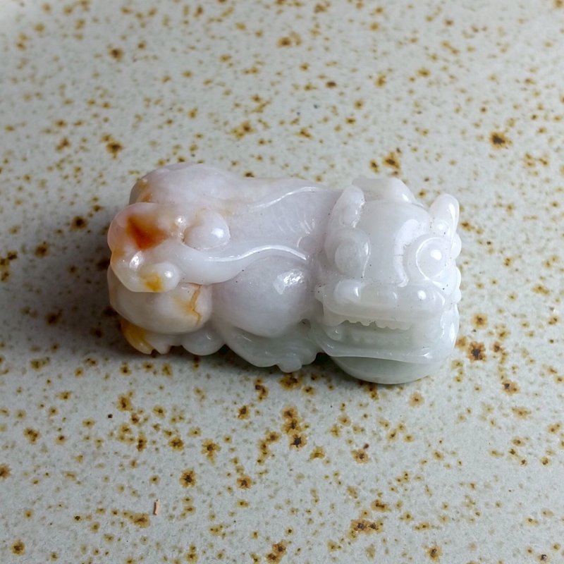 J0130天然翡翠A货 . 细糯三彩撒金貔貅.招财.摆件. - 摆饰 - 玉石 