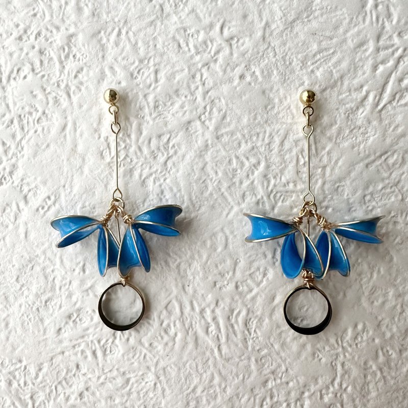 以花朵为灵感的金属丝配件 - 耳环/耳夹 - 其他金属 