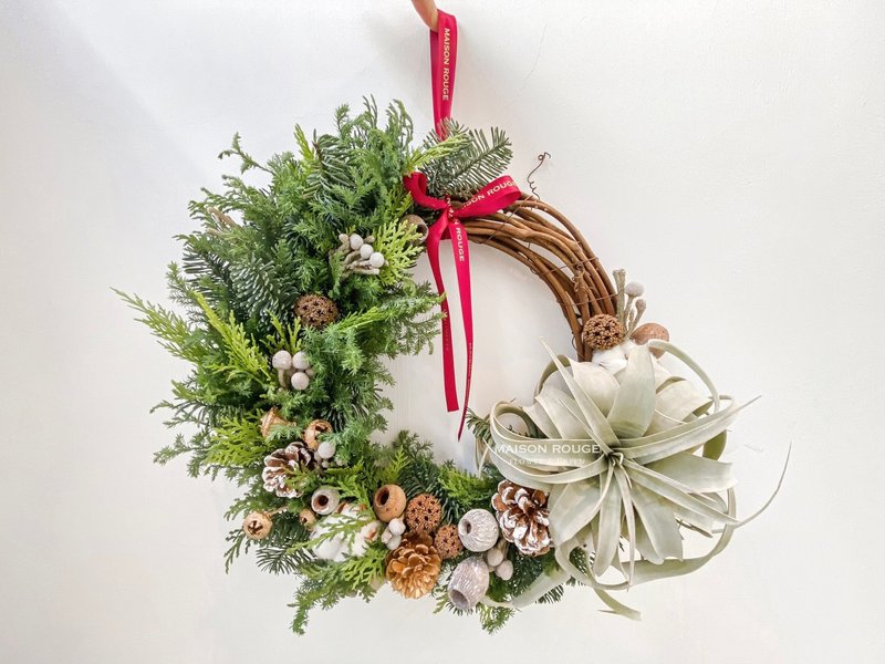 Christmas Wreath 热红酒圣诞花圈派对 空气凤梨花圈 圣诞手作 - 植栽 - 植物．花 