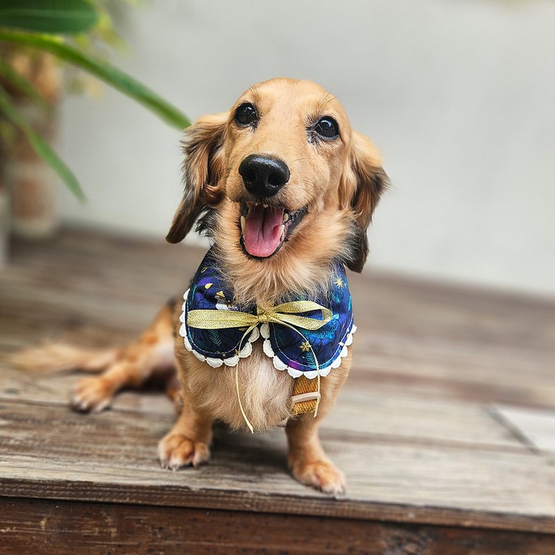 【KAKO点茶】宠物领巾//圣夜派对  //猫猫领巾/狗狗领巾 - 衣/帽 - 棉．麻 蓝色