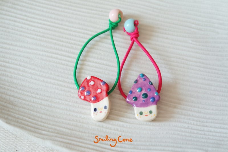 陶瓷红色紫色蘑菇发绳发饰橡筋 [限量品] - 发饰 - 陶 黄色