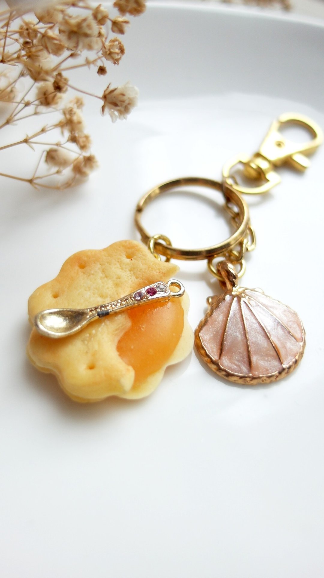 *福利品 / 展示品* 柳橙果酱夹心饼干 钥匙圈 包包挂饰 日本黏土 - 钥匙链/钥匙包 - 粘土 多色
