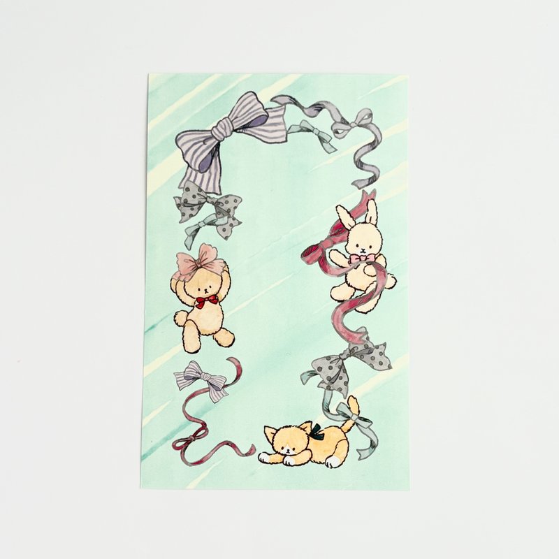 手帐内页尺寸Memo 缎带绒毛玩偶 M6适用尺寸 粉色 - 笔记本/手帐 - 纸 粉红色