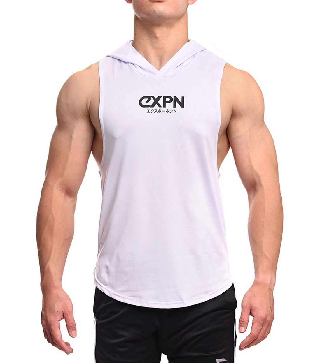 Actiflex - EXPN Sports 下弧度连帽背心 - 白色 - 男装背心 - 聚酯纤维 白色