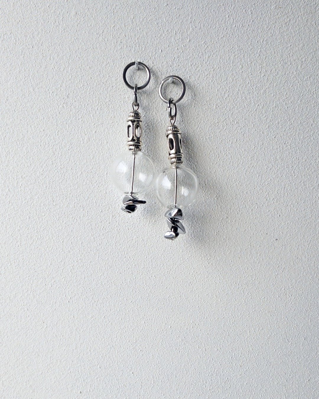 Custom charms Interchangeable cc-66 - 耳环/耳夹 - 玻璃 透明