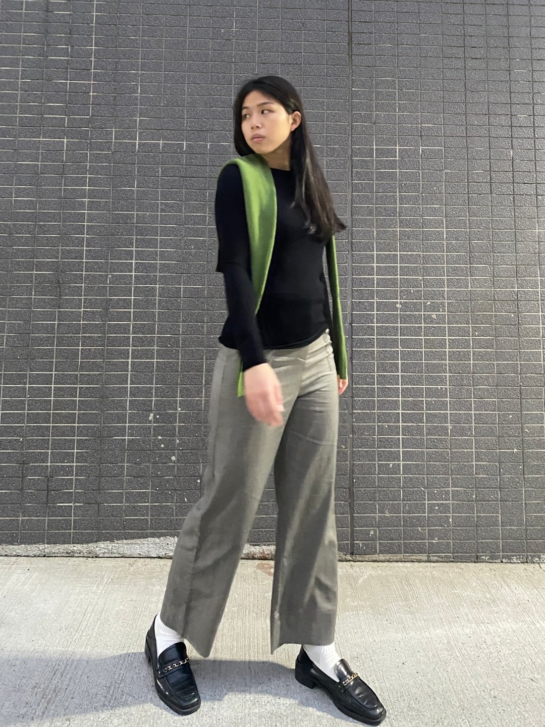 圆领卷边针织衫-微瑕 - 女装针织衫/毛衣 - 羊毛 