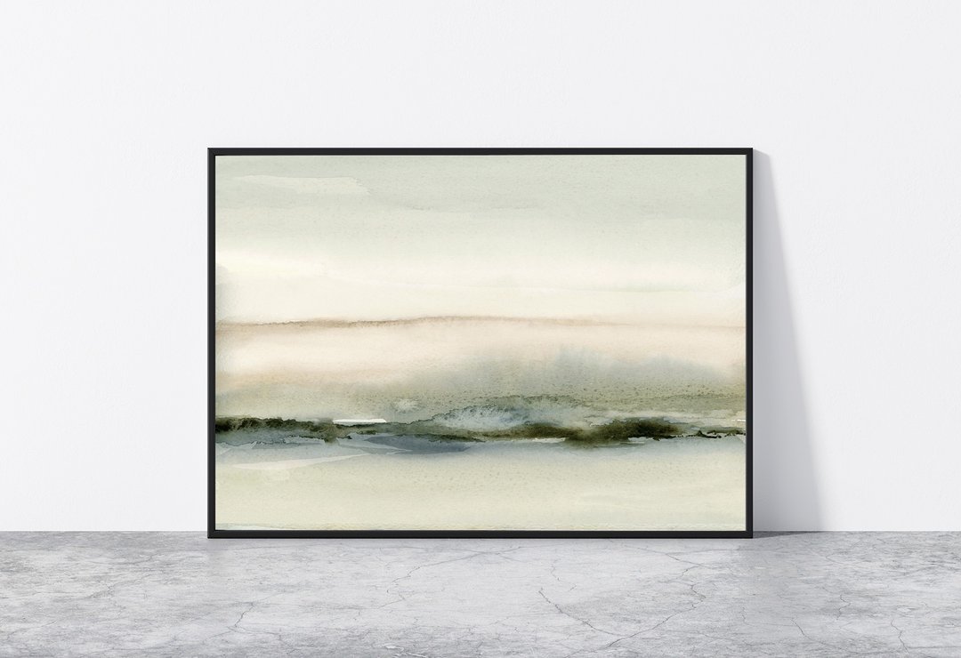 Art Print Neutral Abstract Landscape Watercolor Wall Art #2 - Digital File Only - 墙贴/壁贴 - 其他材质 