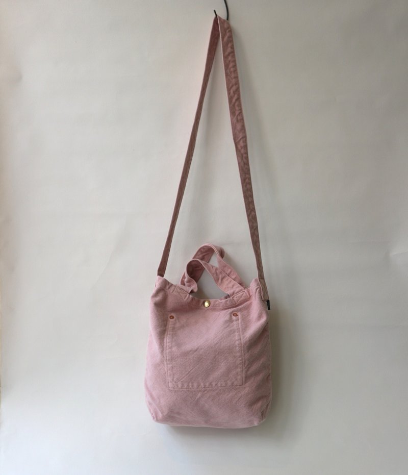托特包 S (VC-1) 【2026 春夏限定色・白红】 - 手提包/手提袋 - 棉．麻 粉红色