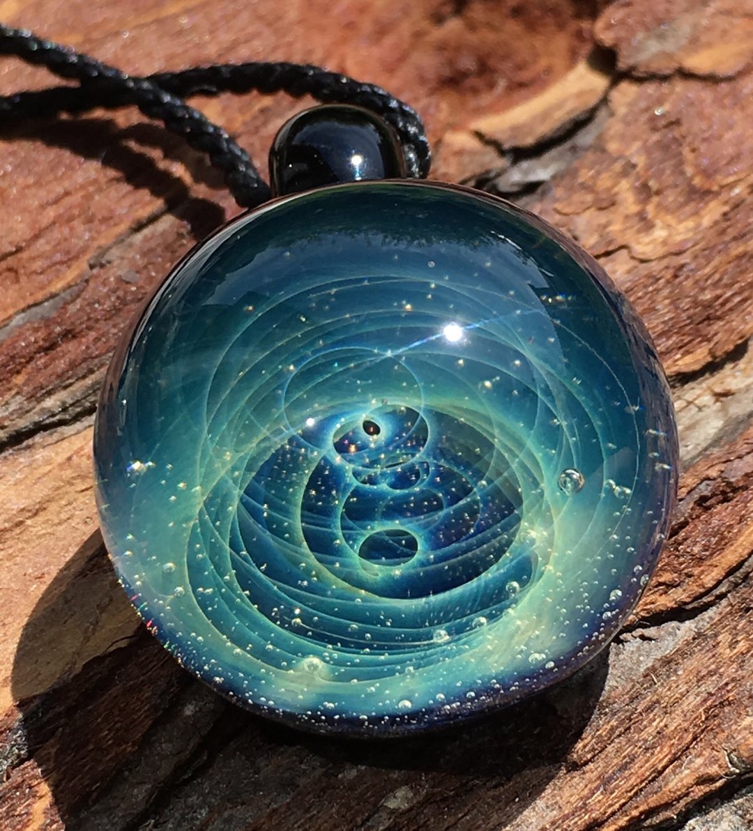 boroccus 立体银河星云花样抗热玻璃 吊坠 - 项链 - 玻璃 多色