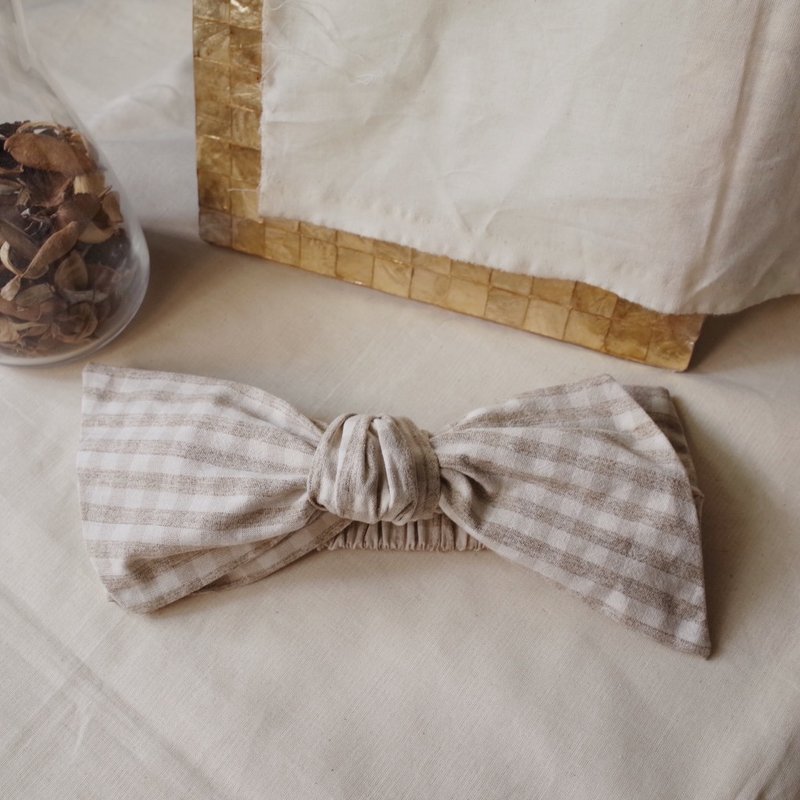 独家打版设计制作_迷宫里的法则(宽版弹性/绑带发带) - 发饰 - 棉．麻 卡其色