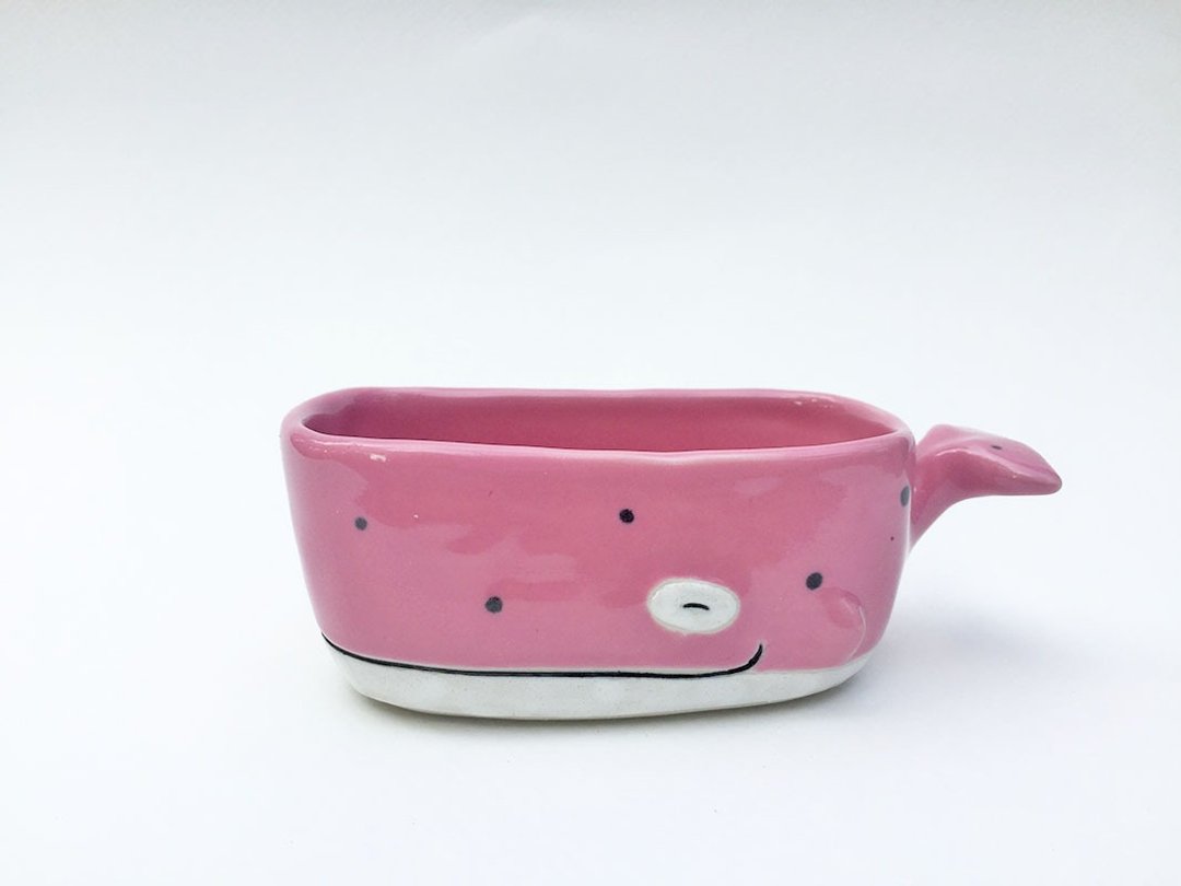 Little whale ceramic Plant Pots - 植栽/盆栽 - 陶 粉红色